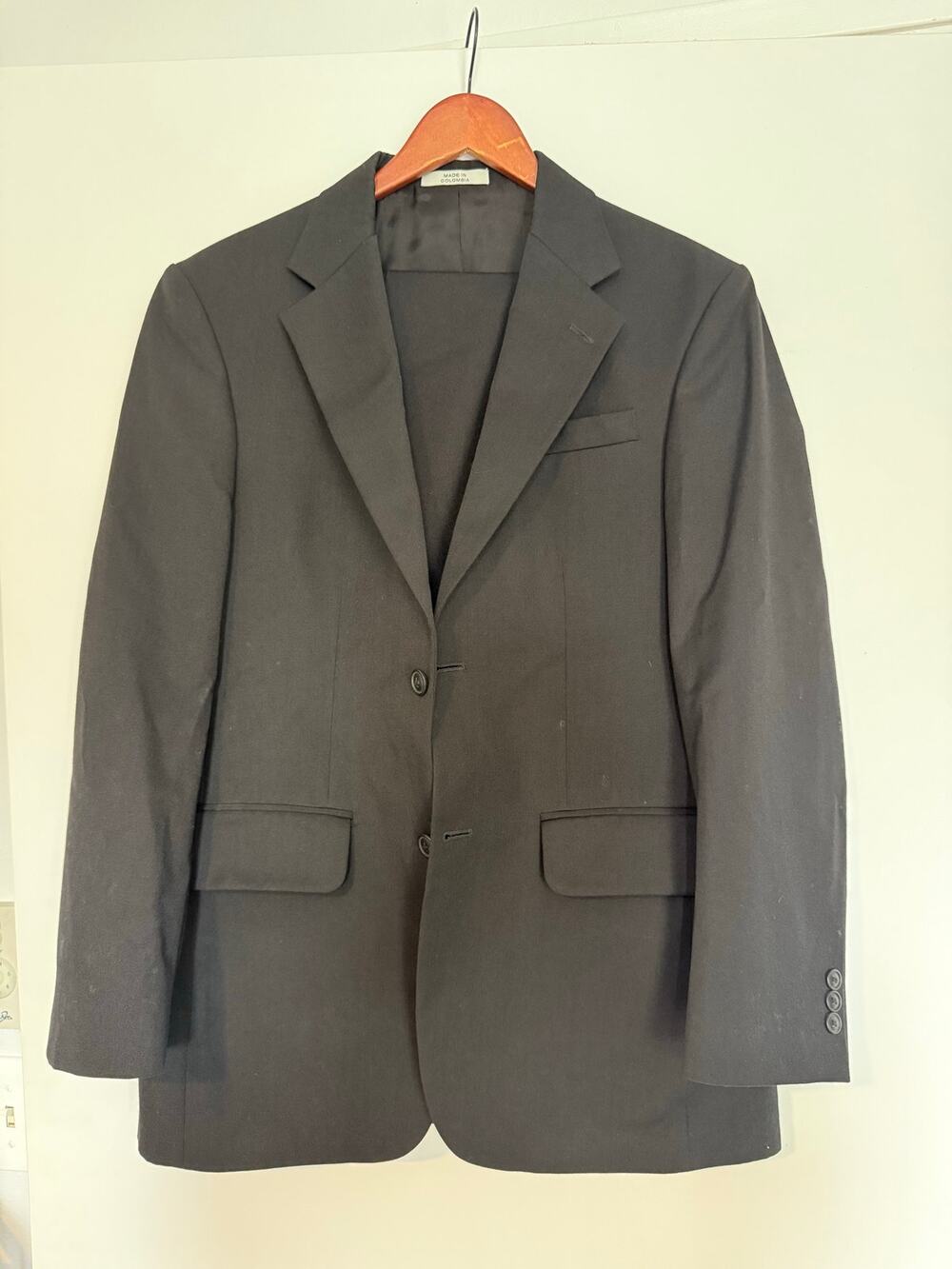 David Taylor Men’s Black Wool Blend Suit Jacket Blazer 38R with pants